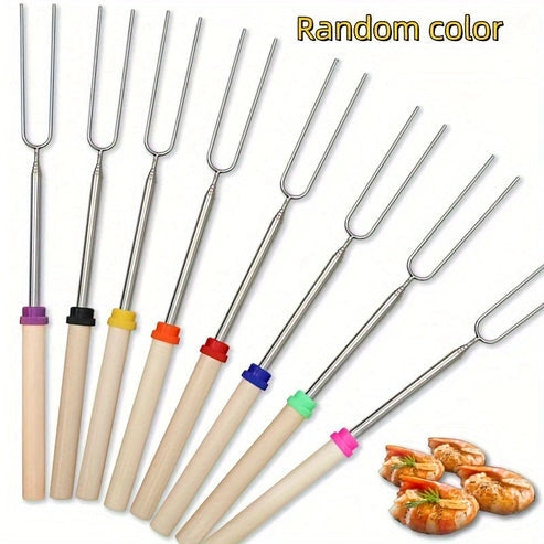 Aaponminimarket 8pcs Extendable Stainless Steel Marshmallow Roasting Sticks