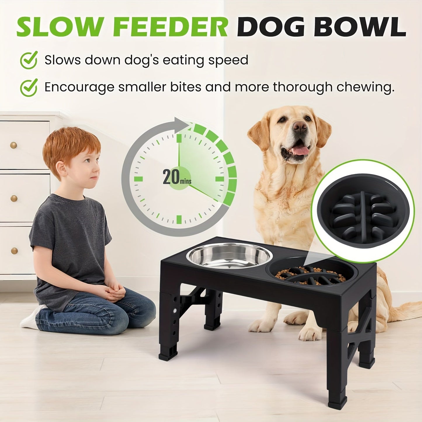 Aapon Mini Market Ltd NNETM Dog Bowl Stand with 3 Bowls