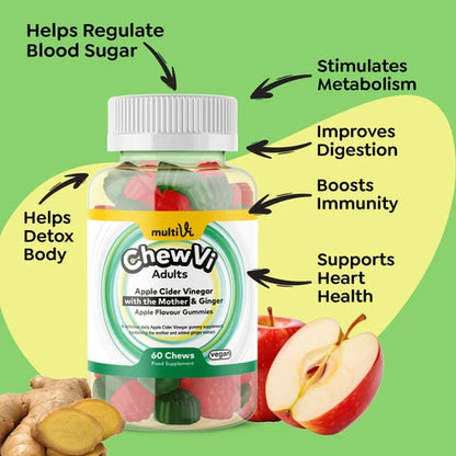 Aaponminimarket Apple Cider Vinegar (with the Mother) & Ginger Gummies - Apple Flavour