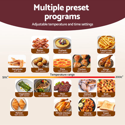 Devanti Air Fryer 13L LCD Fryers Oven-4