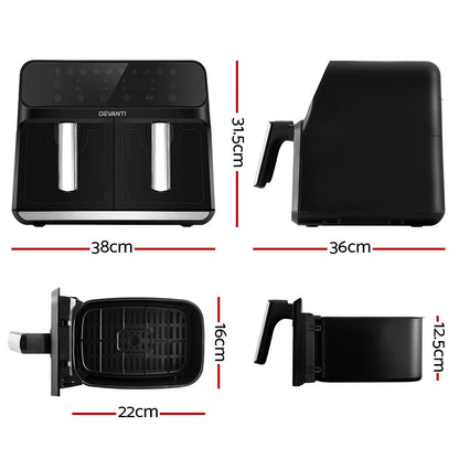NNEDSZ Devanti 8L Dual Zone Air Fryer