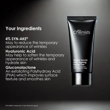 skinChemists Snake Serum Anti-Ageing Facial Gel 30ml