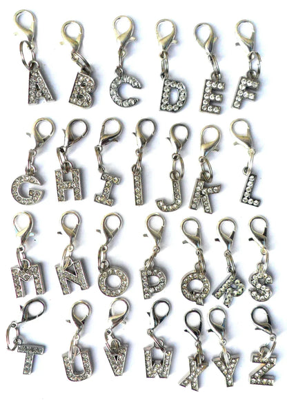 Aaponminimarket A–Z Crystal Letter Pet Charms