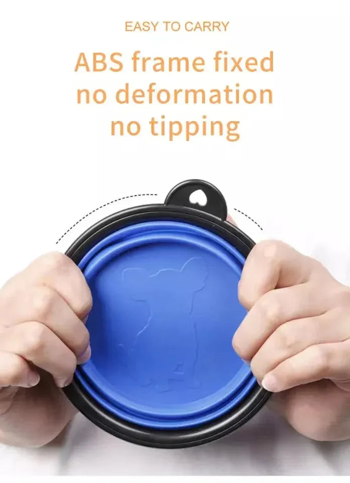 Aapon Mini Market Foldable Silicone Pet Bowl with Carabiner – For Food & Water
