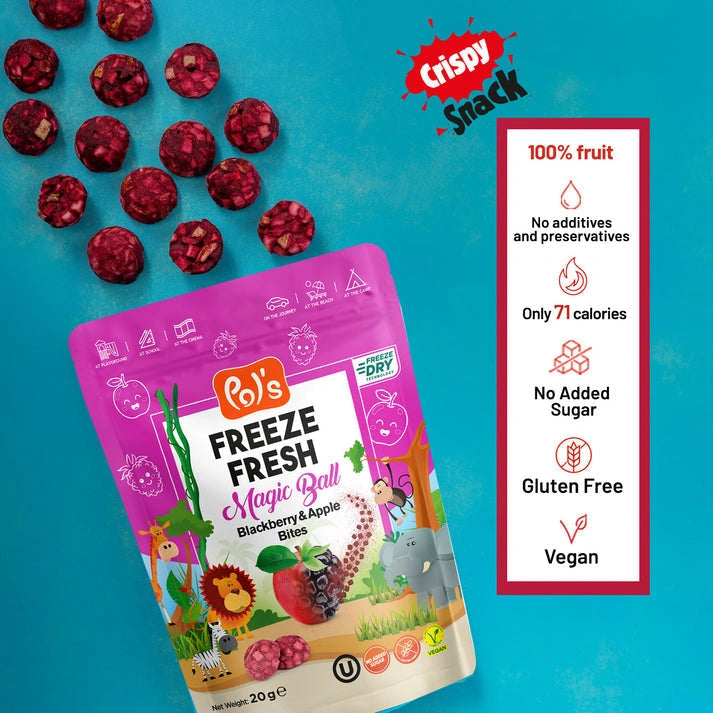 Aaponminiamarket Blackberry & Apple Freeze-Dried Snacks | Pol's Freeze Fresh- 20g