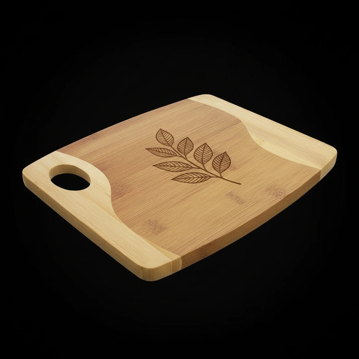 Aaponminimarket 11x9 Bamboo Two-Tone Cutting Board with Handle