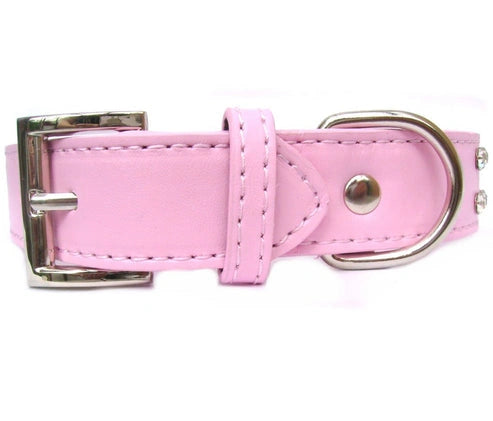 Aaponminimarket 2-Row Dog Collars 10-20" - Pink