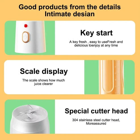 Aaponminimarket 40W Cordless USB Rechargeable Portable Blender (White)