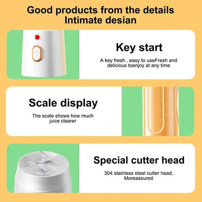 Aaponminimarket 40W Cordless USB Rechargeable Portable Blender (White)
