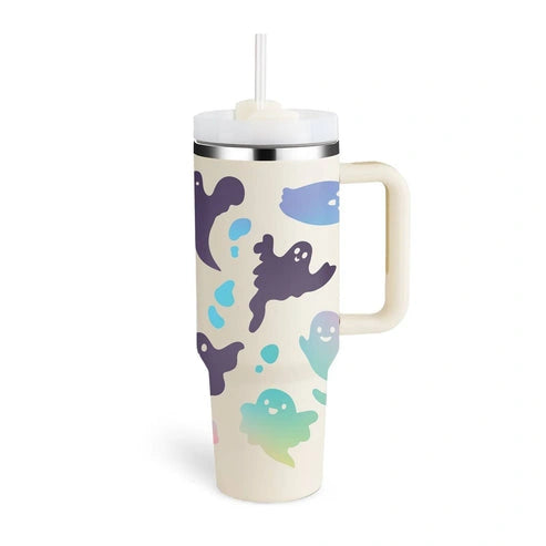 Aaponminimarket 40 oz Insulated Stainless Steel Travel Mug with Handle & Straw (BPA-Free)