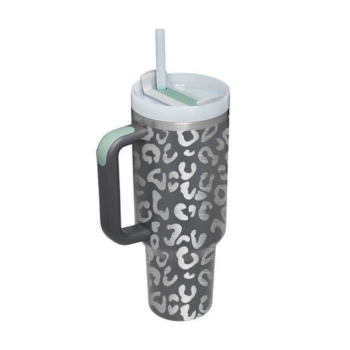 Aaponminimarket 40 oz Insulated Stainless Steel Travel Mug with Handle & Straw (BPA-Free)