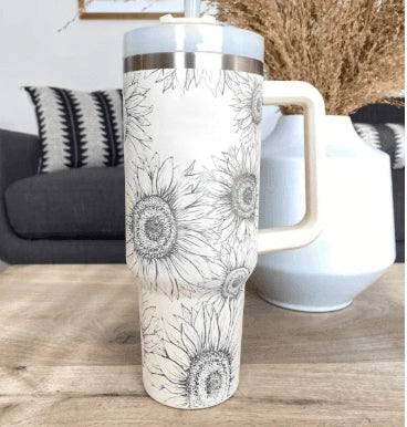 Aaponminimarket 40 oz Insulated Stainless Steel Travel Mug with Handle & Straw (BPA-Free)