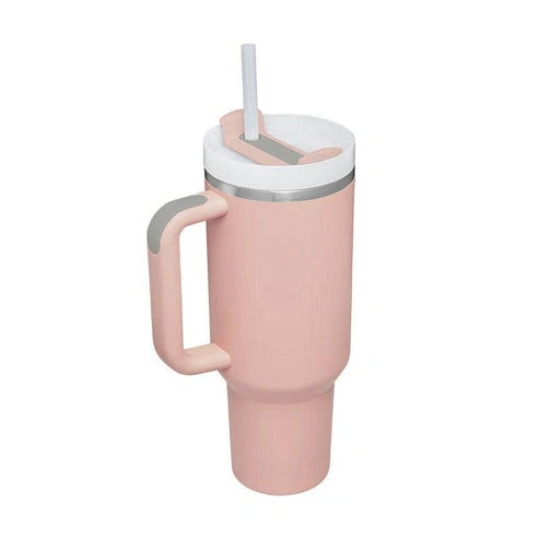 Aaponminimarket 40 oz Insulated Stainless Steel Travel Mug with Handle & Straw (BPA-Free)