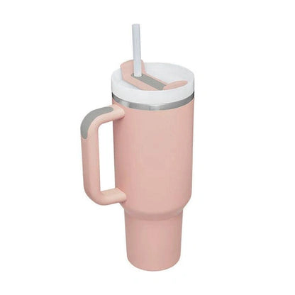 Aaponminimarket 40 oz Insulated Stainless Steel Travel Mug with Handle & Straw (BPA-Free)