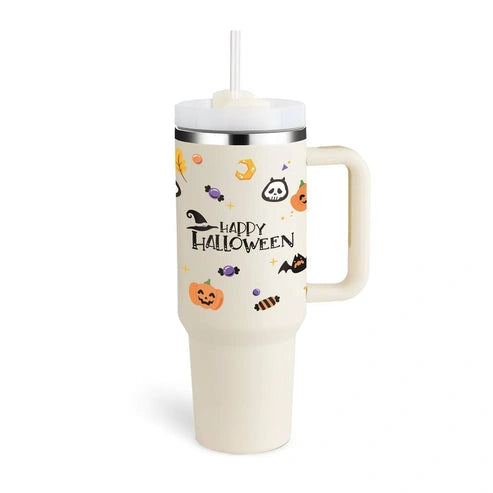Aaponminimarket 40 oz Insulated Stainless Steel Travel Mug with Handle & Straw (BPA-Free)
