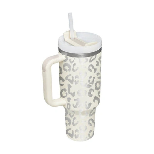 Aaponminimarket 40 oz Insulated Stainless Steel Travel Mug with Handle & Straw (BPA-Free)