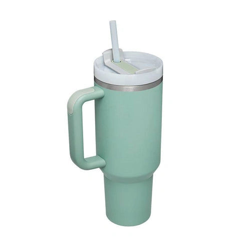 Aaponminimarket 40 oz Insulated Stainless Steel Travel Mug with Handle & Straw (BPA-Free)