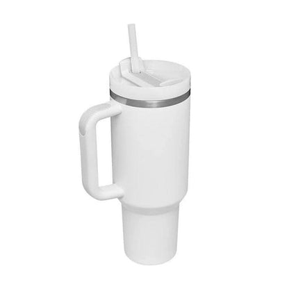 Aaponminimarket 40 oz Insulated Stainless Steel Travel Mug with Handle & Straw (BPA-Free)