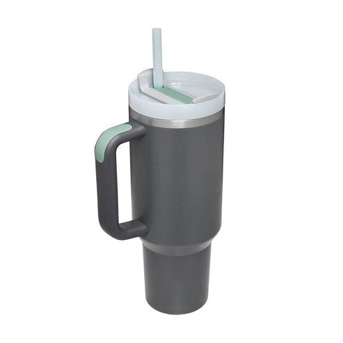 Aaponminimarket 40 oz Insulated Stainless Steel Travel Mug with Handle & Straw (BPA-Free)