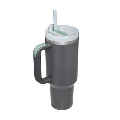 Aaponminimarket 40 oz Insulated Stainless Steel Travel Mug with Handle & Straw (BPA-Free)