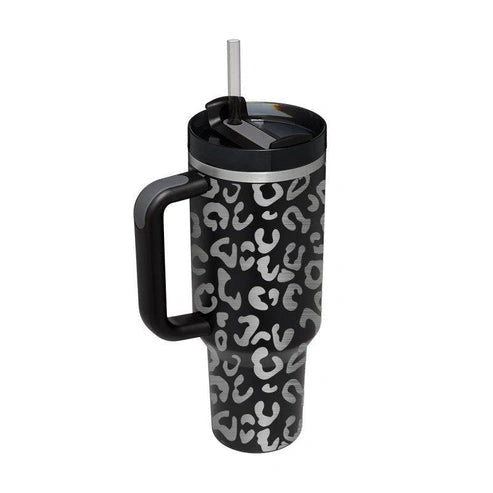 Aaponminimarket 40 oz Insulated Stainless Steel Travel Mug with Handle & Straw (BPA-Free)