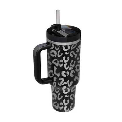 Aaponminimarket 40 oz Insulated Stainless Steel Travel Mug with Handle & Straw (BPA-Free)