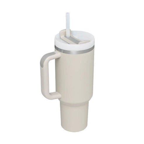 Aaponminimarket 40 oz Insulated Stainless Steel Travel Mug with Handle & Straw (BPA-Free)