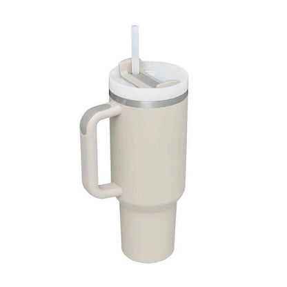 Aaponminimarket 40 oz Insulated Stainless Steel Travel Mug with Handle & Straw (BPA-Free)