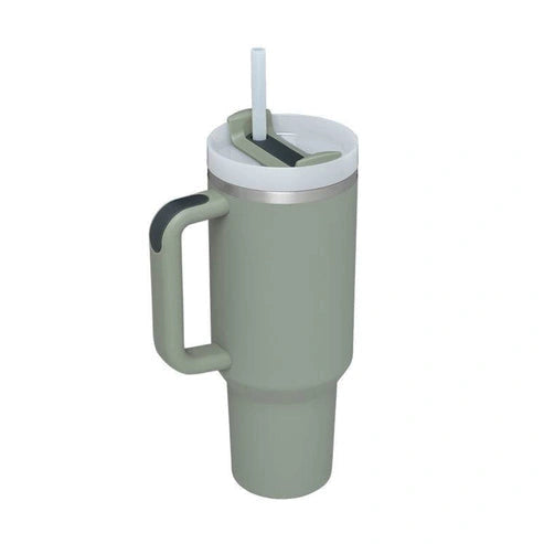 Aaponminimarket 40 oz Insulated Stainless Steel Travel Mug with Handle & Straw (BPA-Free)