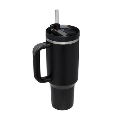 Aaponminimarket 40 oz Insulated Stainless Steel Travel Mug with Handle & Straw (BPA-Free)