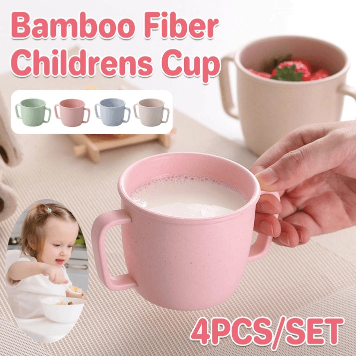 Aaponminimarket 4PCS Bamboo Fiber Milk Drinking Cups