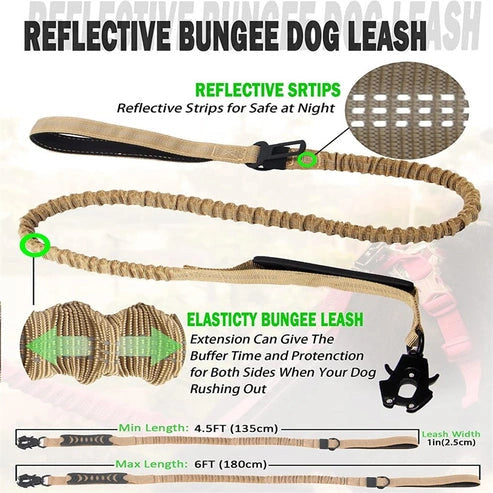 Aaponminimarket 4 in 1 Shock Absorbing Dog Leash