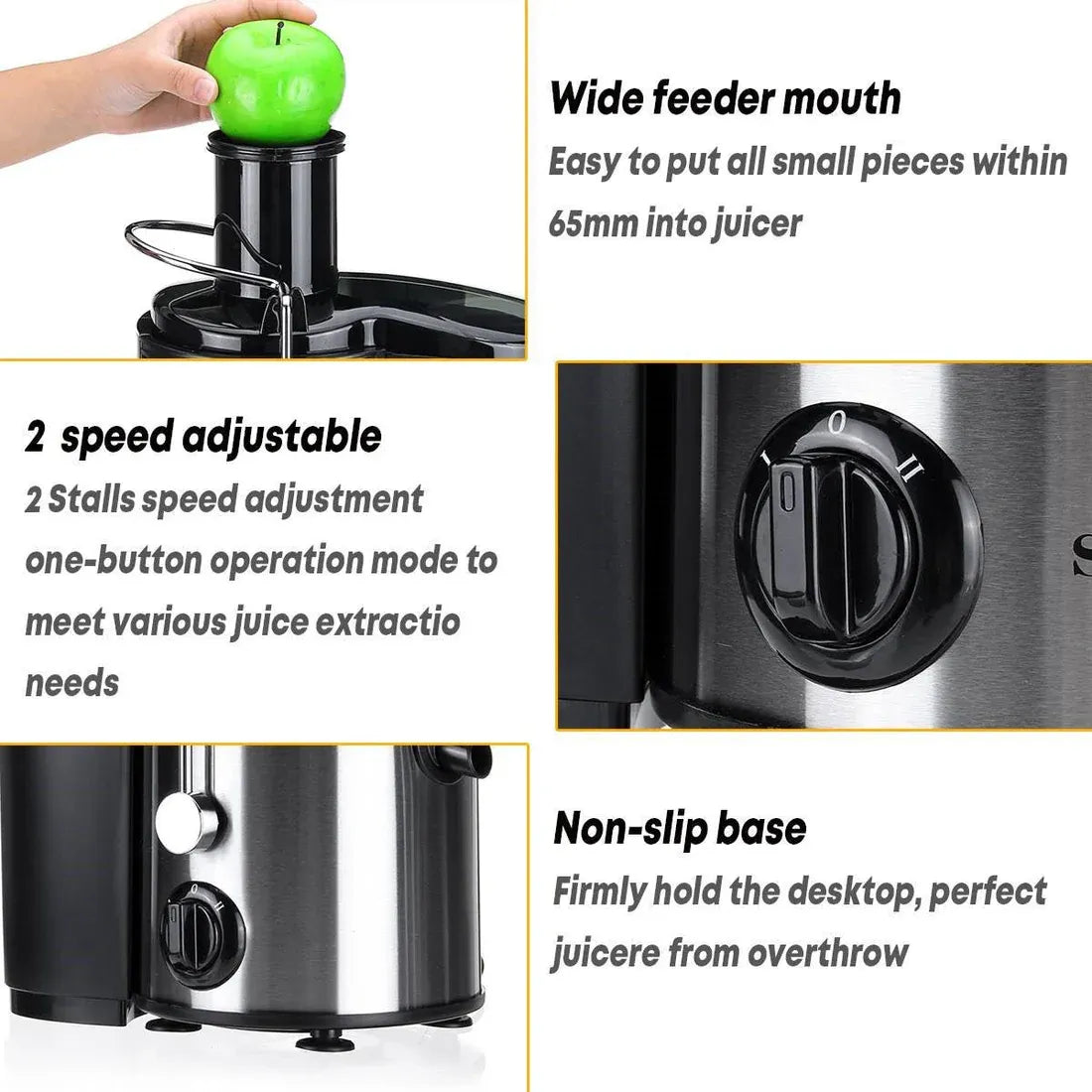 Aaponminimarket 800W Stainless Steel Juicer