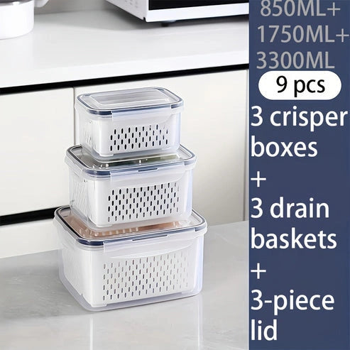 Aaponminimarket 9pcs BPA-Free Plastic Food Storage Containers Set