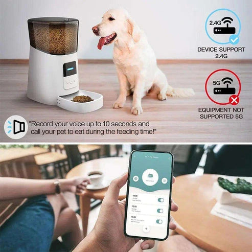 Aaponminimarket Automatic Cat Feeder WiFi Enable Smart Pet Dog Food Dispenser