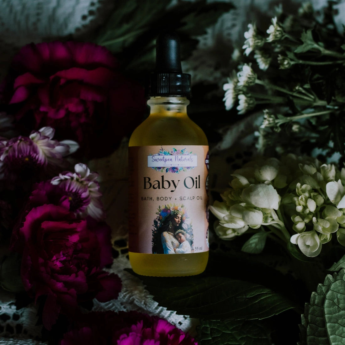 Aaponminimarket Baby Oil for Bath, Body + Scalp