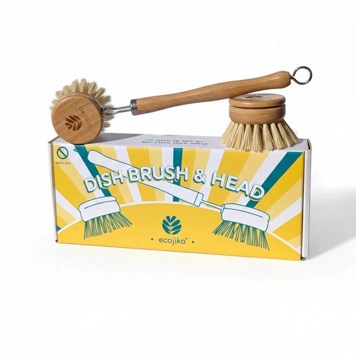 Aaponminimarket Bamboo Dish Brush with Replaceable Head