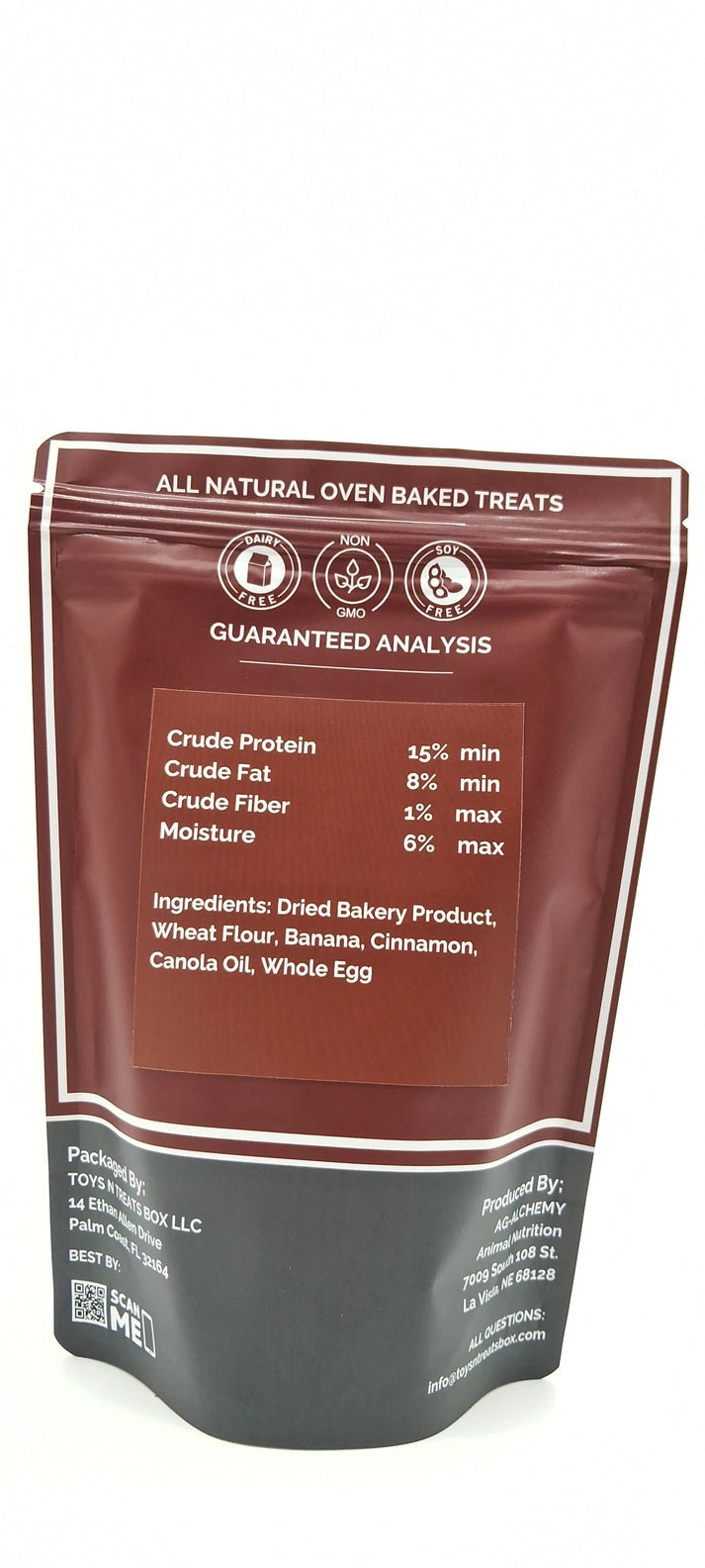 Aaponminimarket Banana Bread Hearts Dog Treats - All Natural Oven Baked