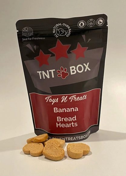 Aaponminimarket Banana Bread Hearts Dog Treats - All Natural Oven Baked