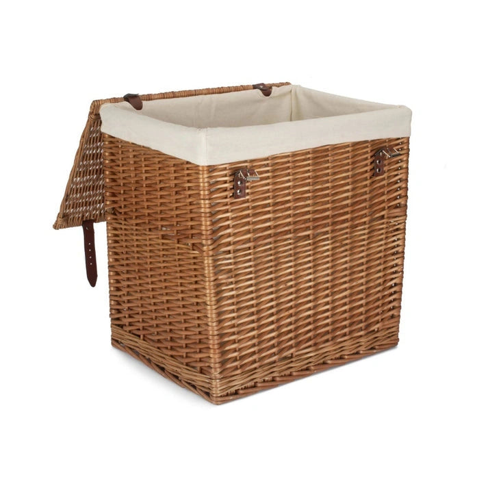 Aaponminimarket Boutique Double Steamed Wicker Laundry Basket With Lining
