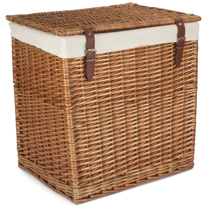 Aaponminimarket Boutique Double Steamed Wicker Laundry Basket With Lining
