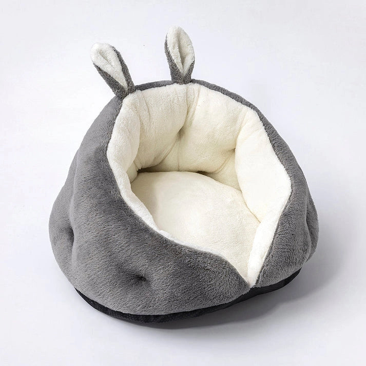Aaponminimarket Bunny Ear Design Pet Bed Cozy Plush Dog & Cat Bed