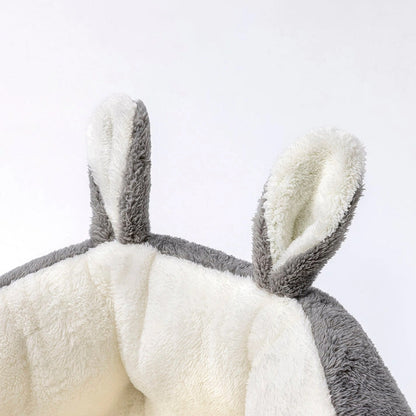 Aaponminimarket Bunny Ear Design Pet Bed Cozy Plush Dog & Cat Bed