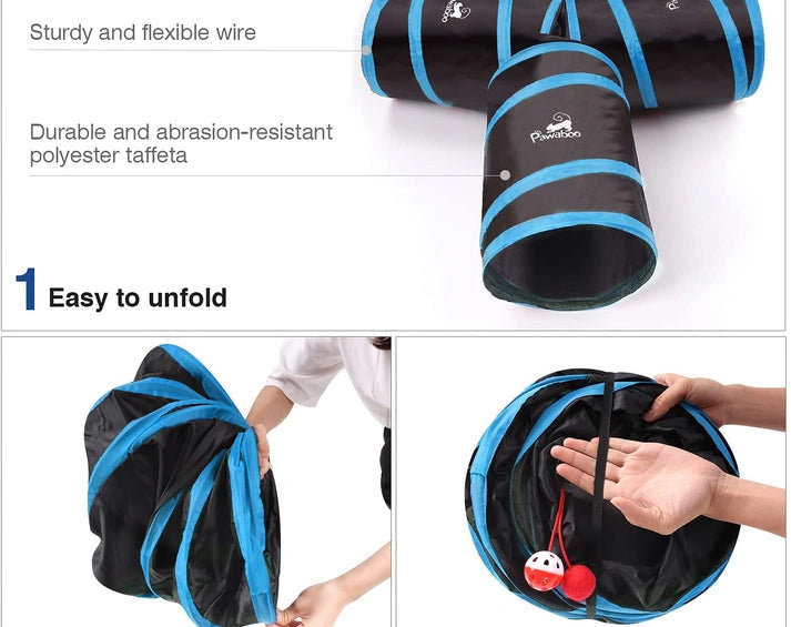 Aaponminimarket Cat Tunnel with Bell Balls