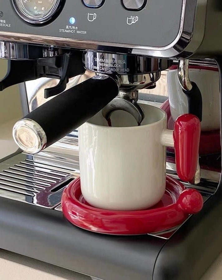 Aaponminimarket Ceramic Coffee Mug with Saucer