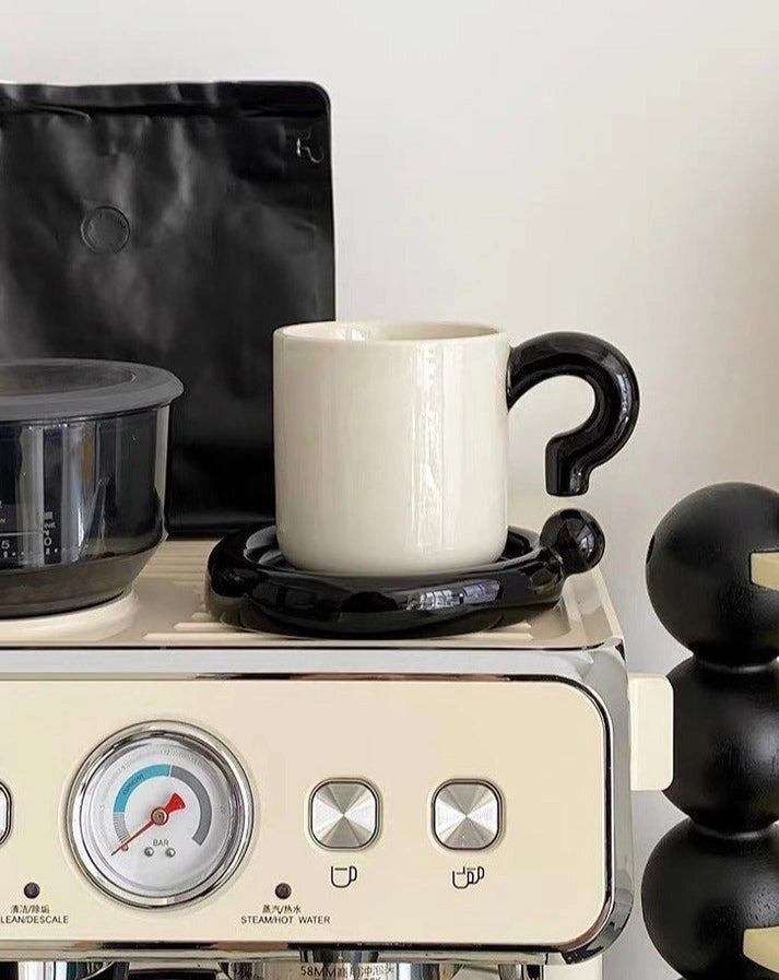 Aaponminimarket Ceramic Coffee Mug with Saucer