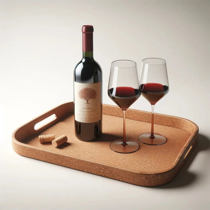 Aaponminimarket Cork Beverage Serving Tray L-1043