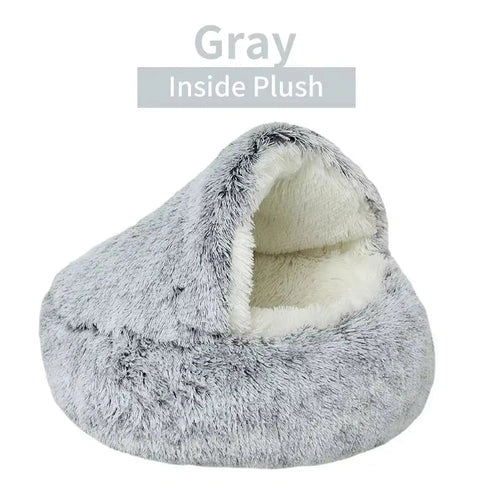 Aaponminimarket Cozy 2-in-1 Plush Cat Bed