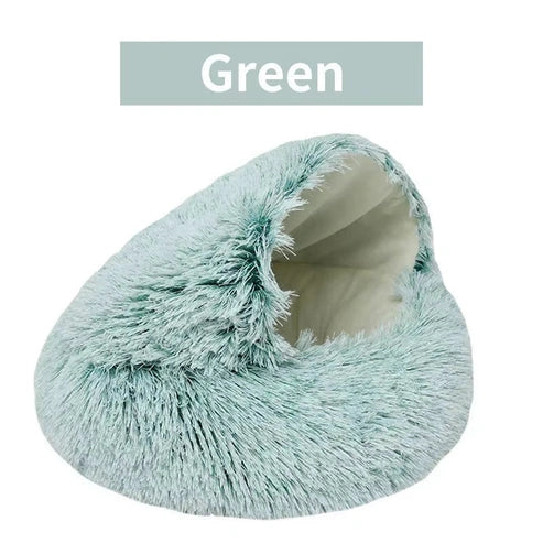 Aaponminimarket Cozy 2-in-1 Plush Cat Bed