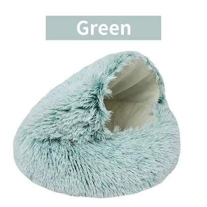 Aaponminimarket Cozy 2-in-1 Plush Cat Bed